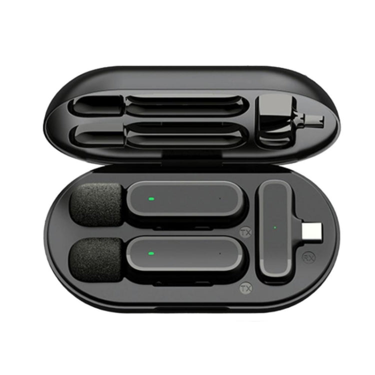 Micrófono lavalier inalámbrico con caja de carga Micrófono de grabación de video con reducción de ruido, especificaciones:, K63 One To Two  Type-C Interface, K63 One To Two  8 Pin Interface, K61 One To  One Type-C Interface                             ...