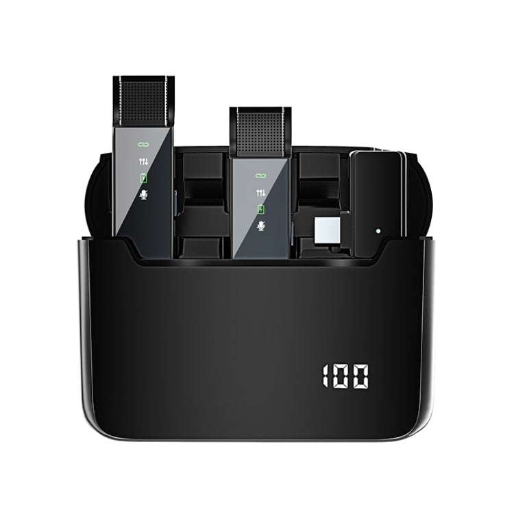 Micrófono de solapa inalámbrico con pantalla digital con compartimento de carga, especificaciones:, S16-S One To Two Black USB-C/Type-C Interface, S16 One To One Black 8 Pin Interface, S16-S One To Two Black 8 Pin Interface                             ...