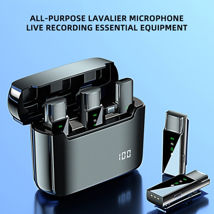 Micrófono de solapa inalámbrico con pantalla digital con compartimento de carga, especificaciones:, S16-S One To Two Black USB-C/Type-C Interface, S16 One To One Black 8 Pin Interface, S16-S One To Two Black 8 Pin Interface                             ...