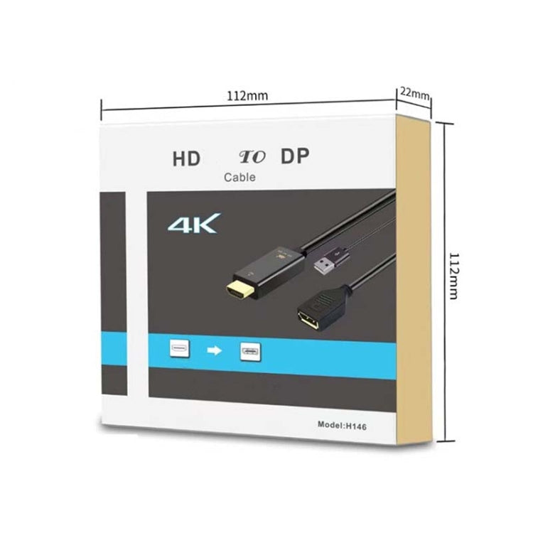 Adaptador 4K 60Hz HDMI a DP con convertidor HD de fuente de alimentación, H146 25cm, H147 180cm