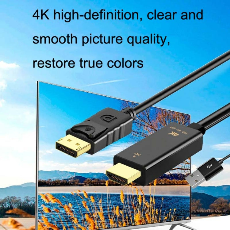 Adaptador 4K 60Hz HDMI a DP con convertidor HD de fuente de alimentación, H146 25cm, H147 180cm