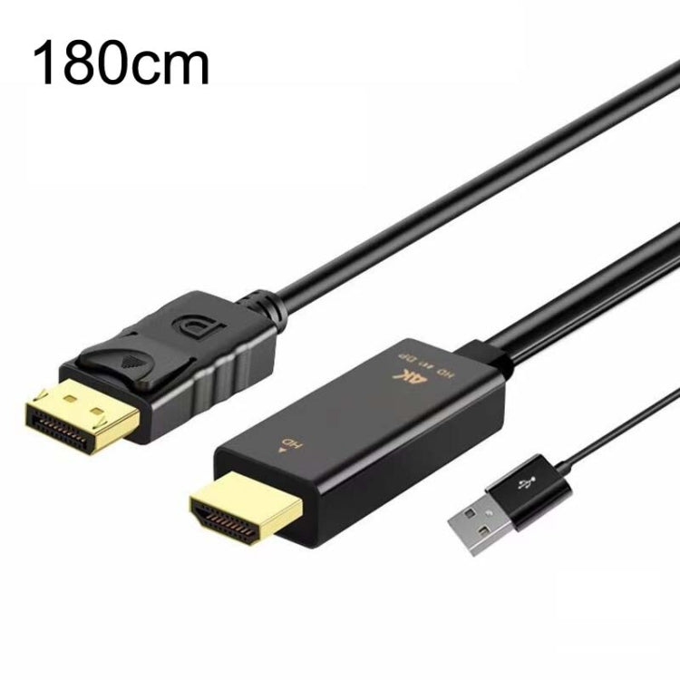 Adaptador 4K 60Hz HDMI a DP con convertidor HD de fuente de alimentación, H146 25cm, H147 180cm