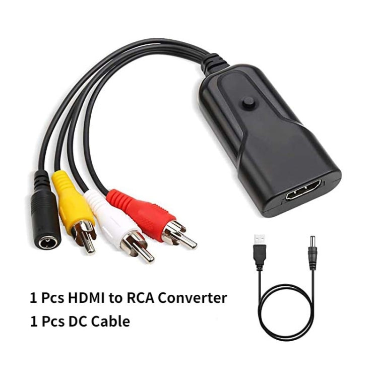 Convertidor K13W HDMI a AV 1080P HD, longitud del cable: 0,5 m, K13W HDMI to AV