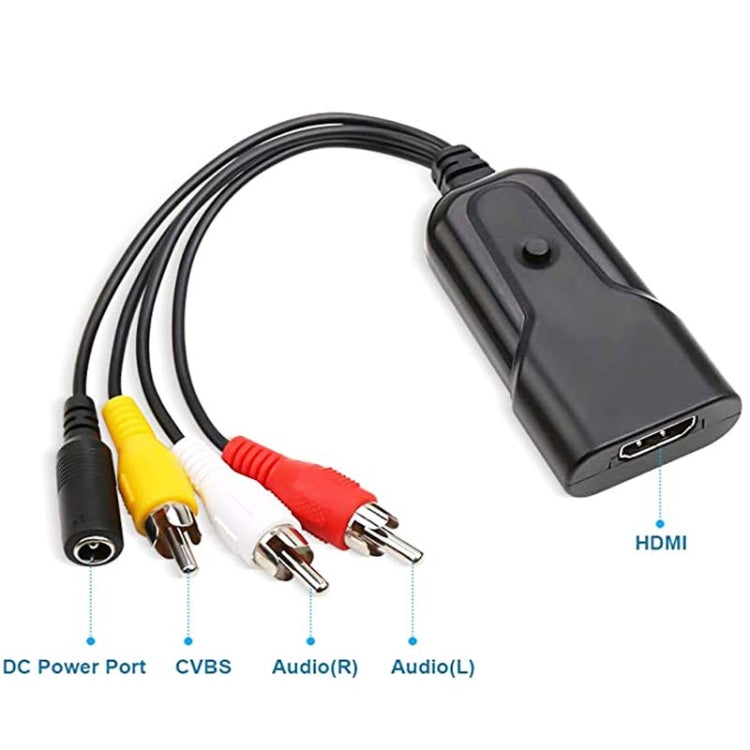 Convertidor K13W HDMI a AV 1080P HD, longitud del cable: 0,5 m, K13W HDMI to AV