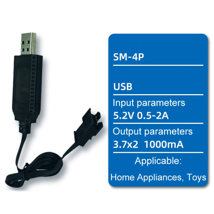 10pcs 7.4V 18650 Batería de litio Cable de carga USB