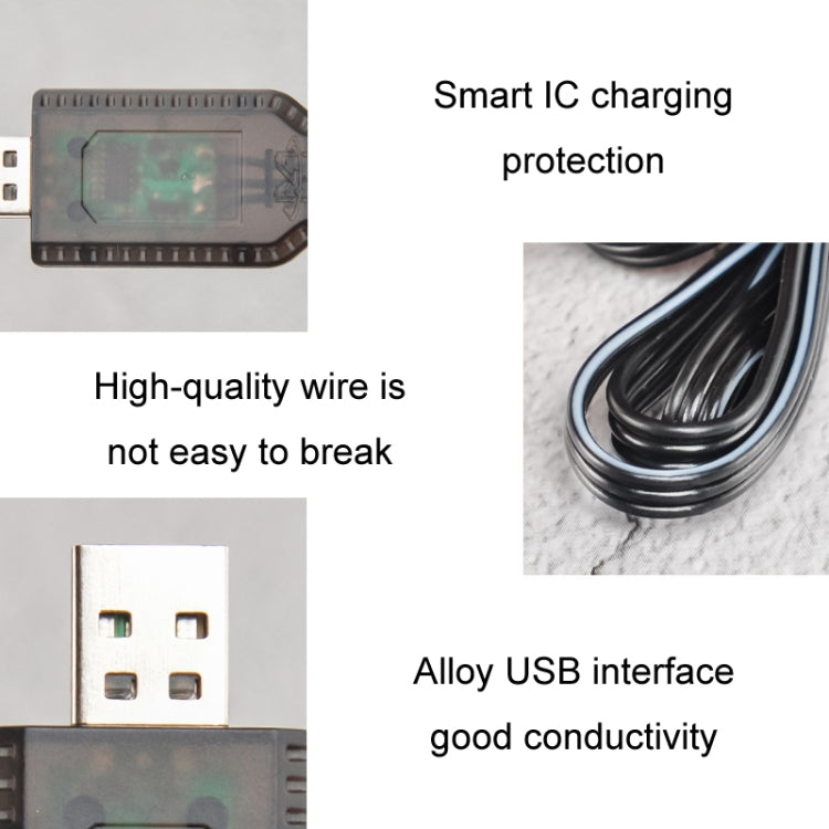 Cargador de batería de litio de 7,4 V, 2 uds., accesorios para aviones de juguete, Cable de datos USB