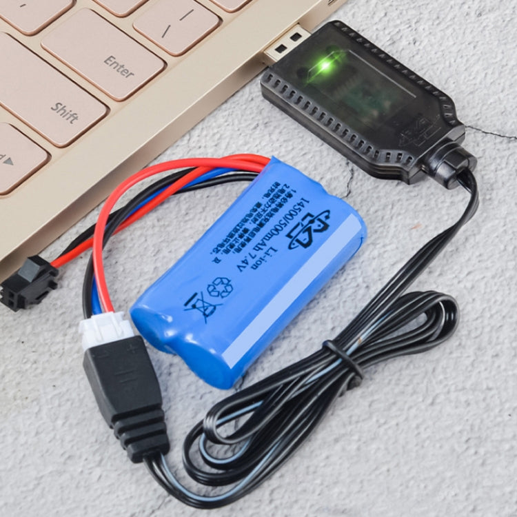Cargador de batería de litio de 7,4 V, 2 uds., accesorios para aviones de juguete, Cable de datos USB