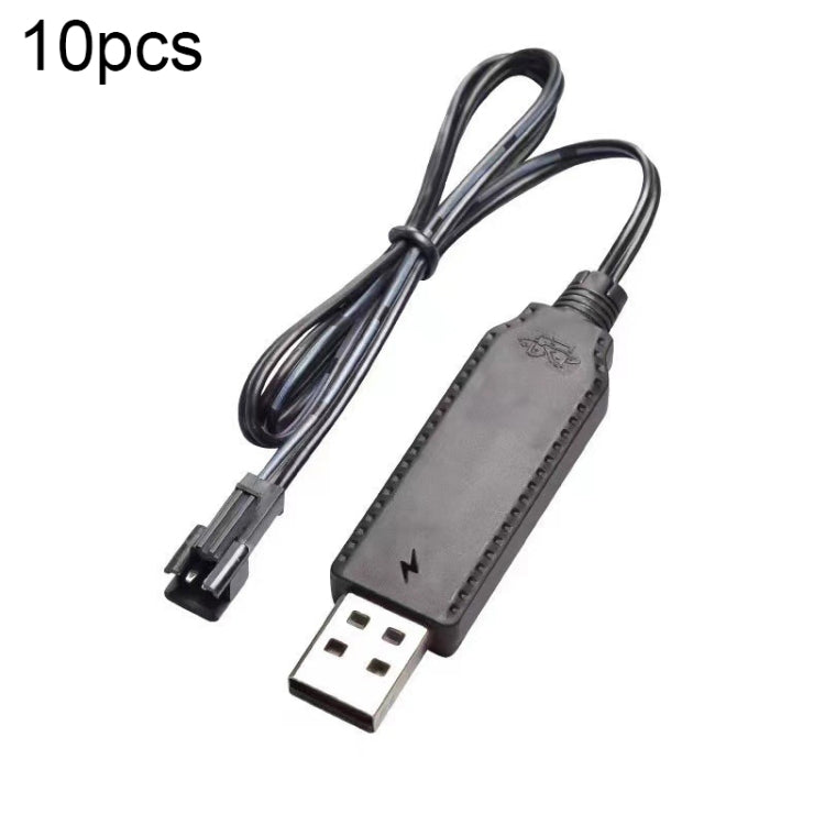 10 Uds 3,7 V cargador de batería de litio delantero Cable de carga de juguete