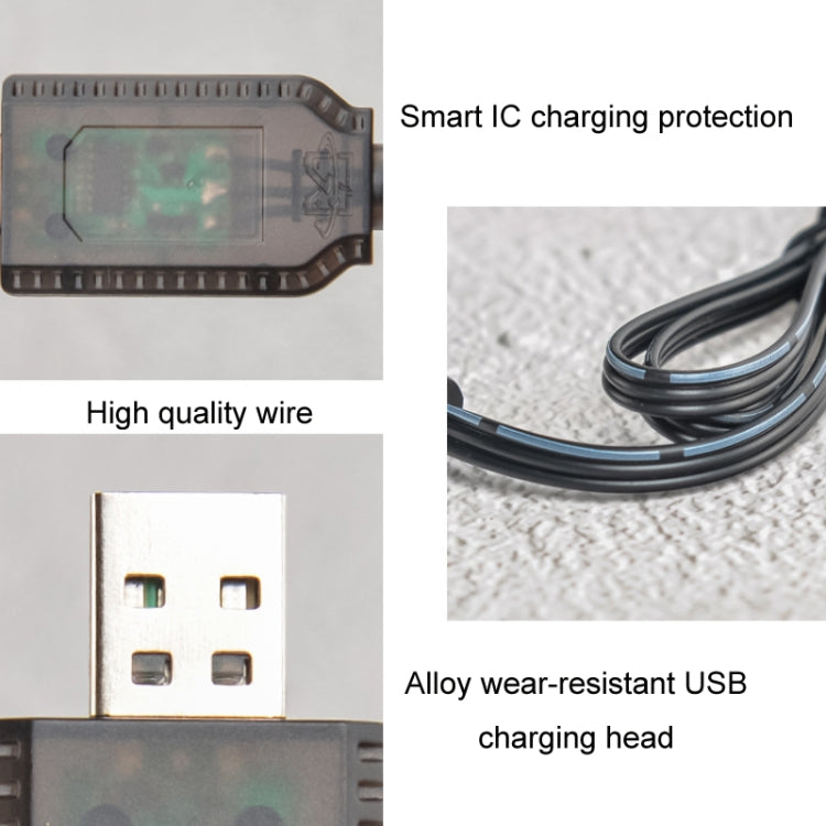 2 uds 7,4 V Smart Chip protección USB enchufe batería de litio Cable de carga