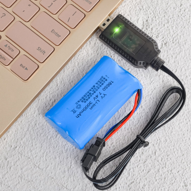 2 uds 7,4 V Smart Chip protección USB enchufe batería de litio Cable de carga