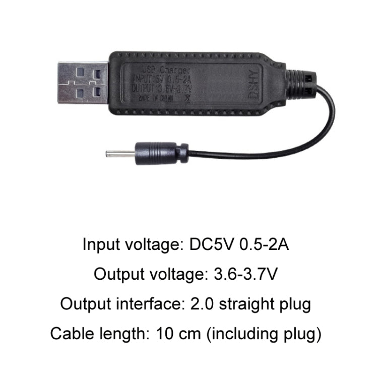 10 Uds 3,7 V 2,0 Cable de carga de batería de litio de cabezal recto con protección de polaridad inversa