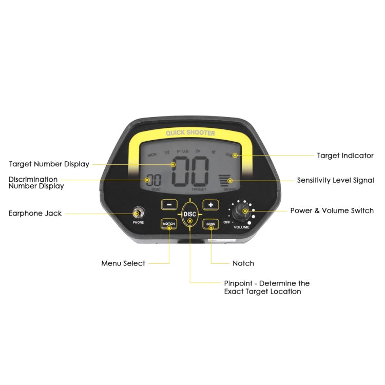 Detector de metales subterráneo LCD de 3,1 pulgadas, MD4060