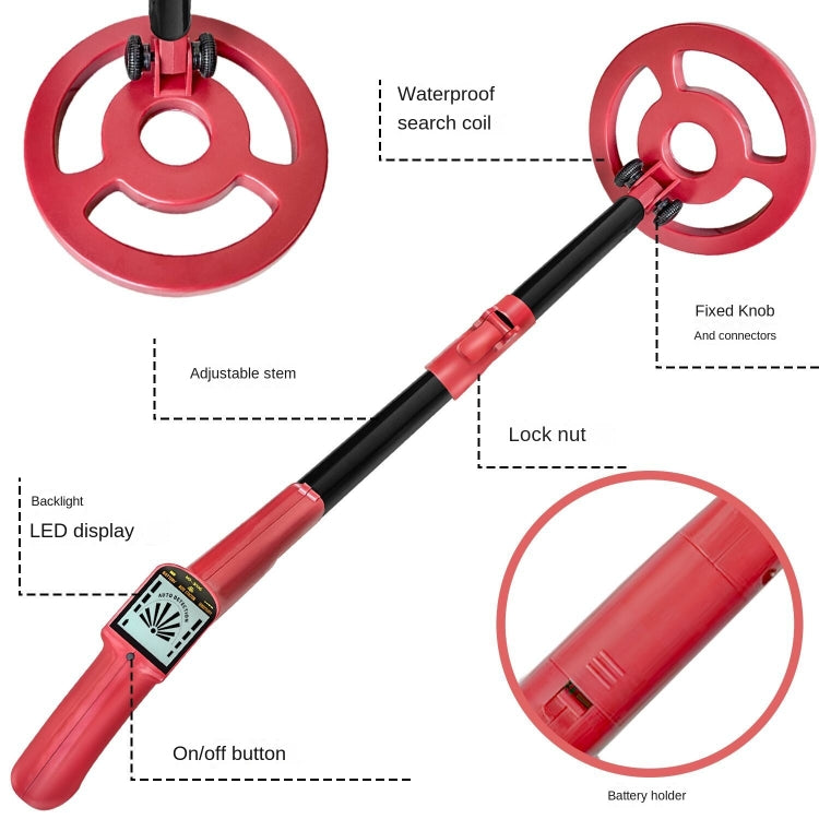 MD3006 Detector de metales Cazador de tesoros al aire libre Juguetes Detector de ciencia para niños, MD3006 (Red), MD3006 (Light Green)