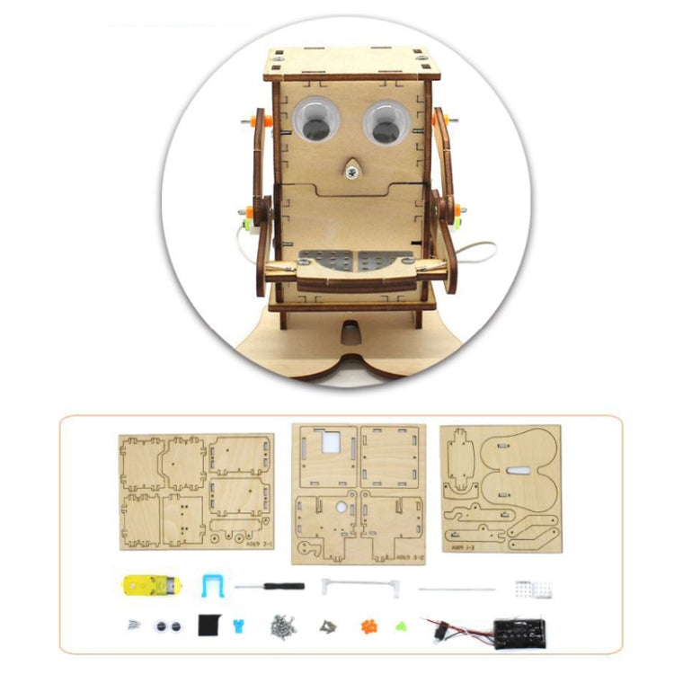 Robot comiendo monedas para niños, juguete de ciencia DIY, Kit de experimentos científicos educativos, artesanía de madera, Robot Eating Coins