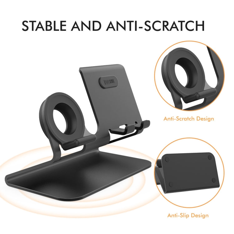 Base de carga de aleación de aluminio AhaStyle ST04, para teléfonos inteligentes de 4-8 pulgadas y serie Apple Watch, ST04 (Black), ST04 (Rose Gold), ST04 (Silver)