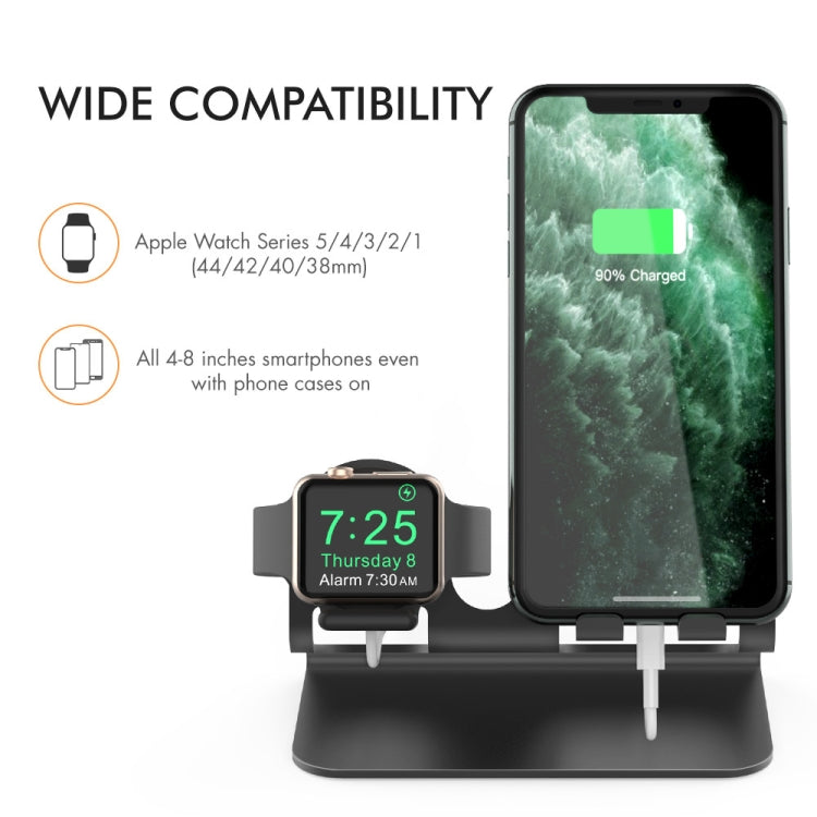 Base de carga de aleación de aluminio AhaStyle ST04, para teléfonos inteligentes de 4-8 pulgadas y serie Apple Watch, ST04 (Black), ST04 (Rose Gold), ST04 (Silver)