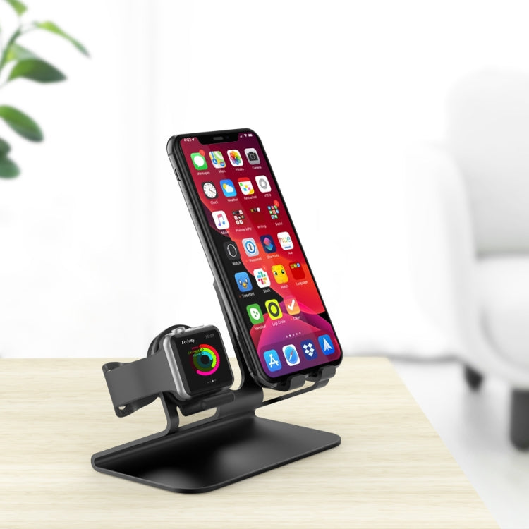 Base de carga de aleación de aluminio AhaStyle ST04, para teléfonos inteligentes de 4-8 pulgadas y serie Apple Watch, ST04 (Black), ST04 (Rose Gold), ST04 (Silver)