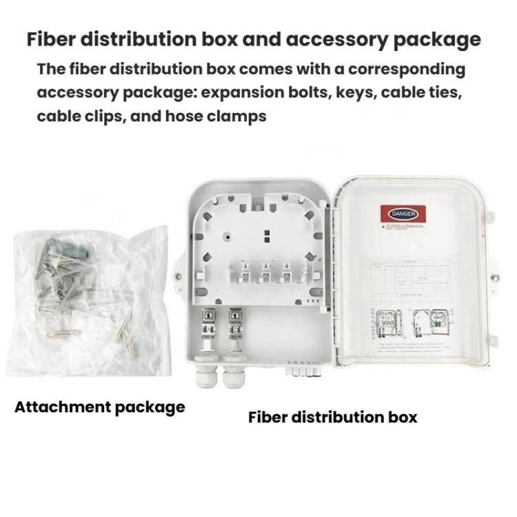 Caja divisora de fibra óptica de 8 núcleos para exteriores, ABS, para montaje en pared en interiores/exteriores, caja de fibra óptica.