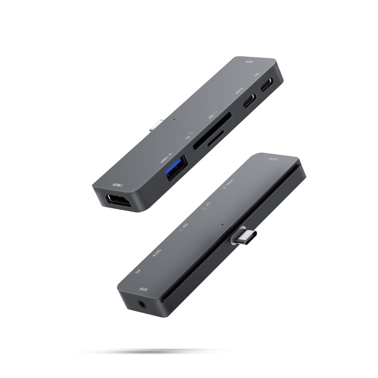 Para IPad Pro 7 en 1 HDMI 4K + Audio de 3,5 mm + SD/TF+ 1 USB 3.0 + USB-C/Tipo-C + Estación de acoplamiento PD USB-C, For IPad Pro 7-In-1