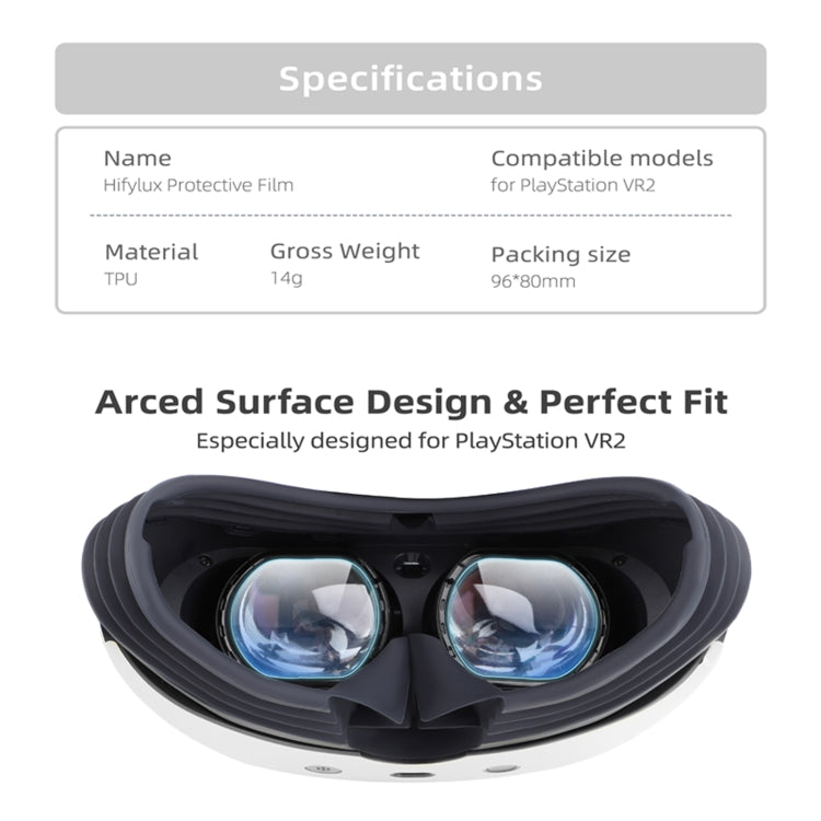 Hifylux PS-FF29 para PlayStation VR2 Juego de película protectora de lente HD Película suave de TPU a prueba de arañazos, For PlayStation VR2