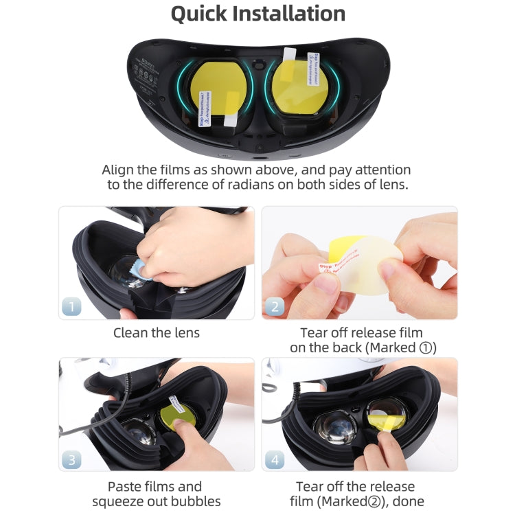 Hifylux PS-FF29 para PlayStation VR2 Juego de película protectora de lente HD Película suave de TPU a prueba de arañazos, For PlayStation VR2