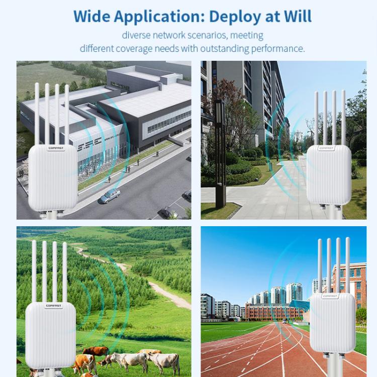 Punto de acceso inalámbrico exterior COMFAST CF-WA973 WiFi 7 de doble banda (3600 Mbps) de alta potencia, puerto WAN de 2,5 G y resistencia al agua IP67., EU Plug, US Plug, UK Plug, AU Plug