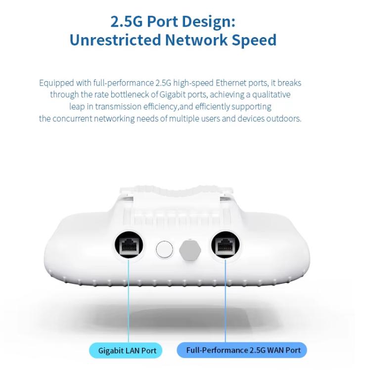 Punto de acceso inalámbrico exterior COMFAST CF-WA973 WiFi 7 de doble banda (3600 Mbps) de alta potencia, puerto WAN de 2,5 G y resistencia al agua IP67., EU Plug, US Plug, UK Plug, AU Plug