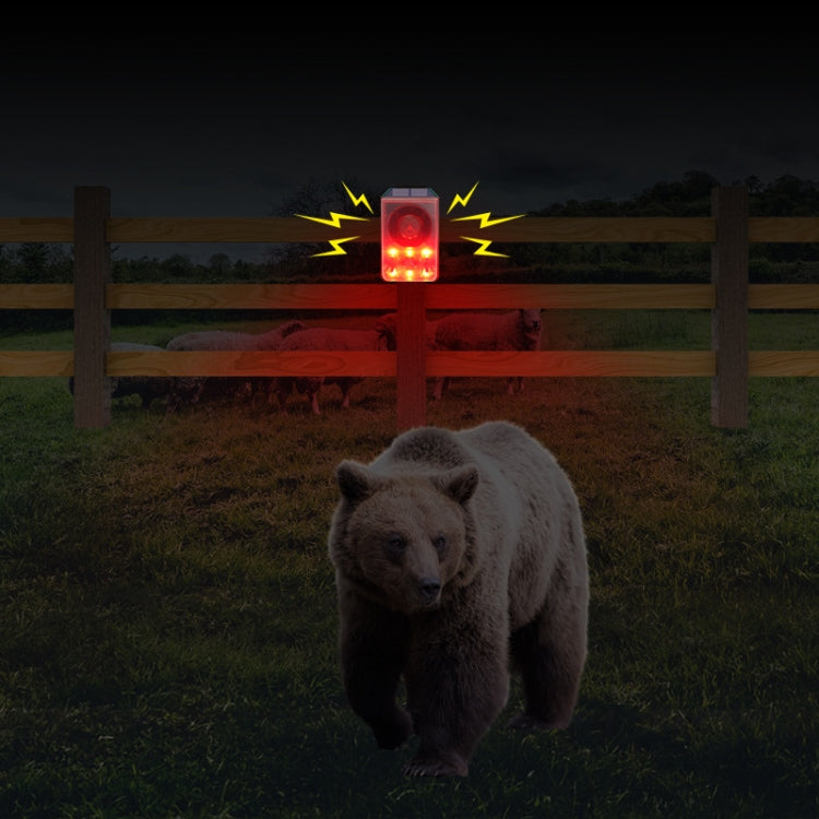 N911N Alarma solar Sensor infrarrojo Sonido y luz Explosión Luz de advertencia Repelente de animales, N911N
