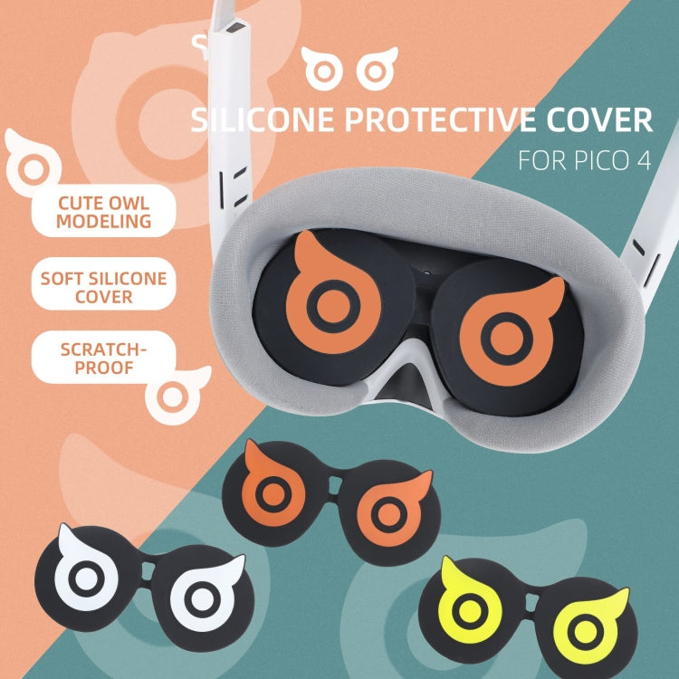 Hifylux PC-ZF23 para PICO 4 Owl Lens Protector Dust Scratch VR Gafas Funda de silicona, PC-ZF23 Orange, PC-ZF23 Yellow, PC-ZF23 White