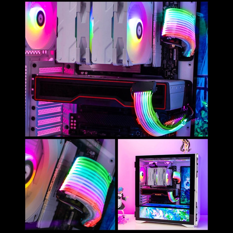 Línea de color de neón ARGB de 5V, 24pin Motherboard Power Supply Light Wire Black, Double 8pin Graphics Card Power Supply Wire Black, 3x8pin Graphics Card Power Supply Wire Black, 24pin Motherboard Power Supply Light Wire White                        ...