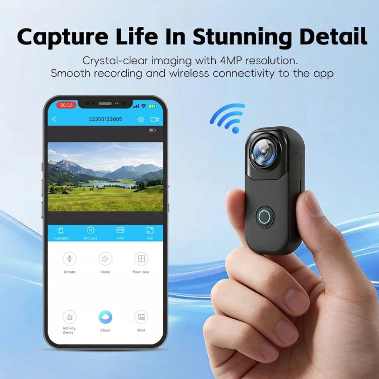 Cámara de acción de pulgar con grabadora HD WIFI 4K, MZ01