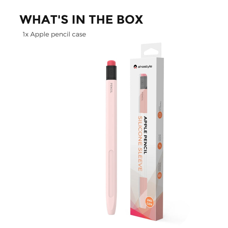 Estuche protector de silicona AhaStyle PT180-2 Estuche para bolígrafo capacitivo antideslizante y anticaída, For Apple Pencil 2, For Apple Pencil 1