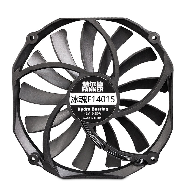 FANNER Ice Soul F14015 4PIN PWM Ventilador de chasis ultrafino Radiador de computadora de escritorio, F14015