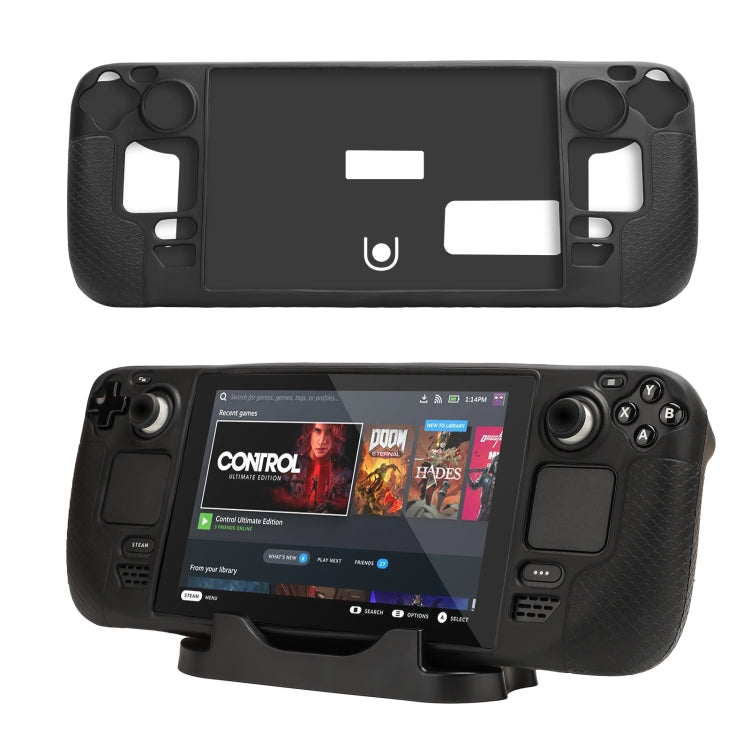 Para Steam Deck Hifylux ST-PF14 consola de juegos funda de silicona antiarañazos antideslizante funda de mano cordón, Silicone Case Black, Silicone Case Blue, Silicone Case Red, Silicone Case Orange