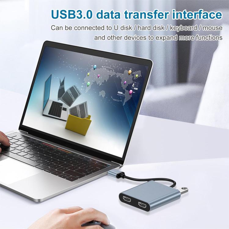USB 3.0 a doble HDMI Convertidor de alta definición 4K USB Misma pantalla Extensor, USB 3.0 To Dual HDMI