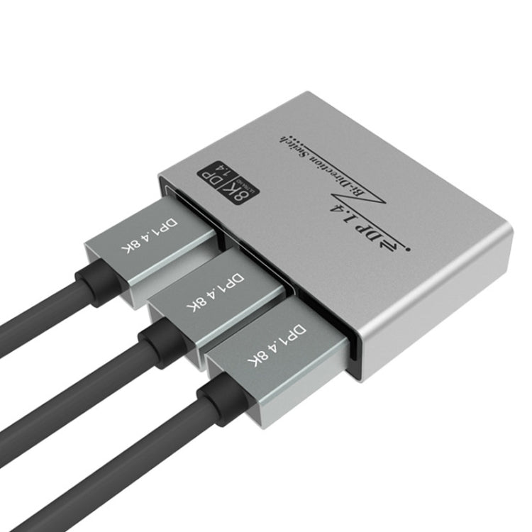 Conmutador bidireccional DP 8K 60HZ 1.4V 2 en 1 salida, 8K Switcher(Grey)
