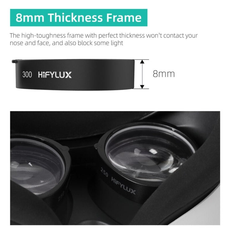 Para Oculus Quest 2 Hifylux Q2-QF11 1 par de marcos de lentes para miopía accesorios de gafas VR de resina asférica