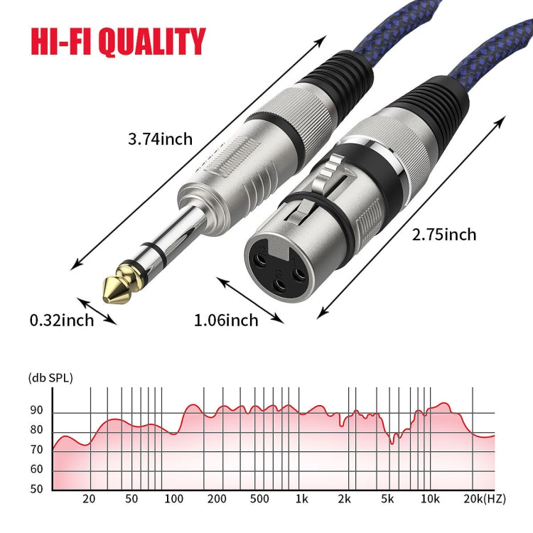 Red azul y negra TRS 6,35 mm macho a Caron hembra Micrófono XLR Balance Cable, 0.5m, 1m, 1.8m, 3m, 5m, 8m, 10m, 12m, 15m, 20m, 25m, 30m