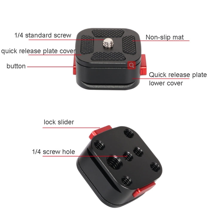 Abrazadera de placa de liberación rápida para cámara DSLR, videocámara, trípode, monopie, Z049 Quartet Mini, Z056 Mini Gimbal, Z005 Mini V-Lock