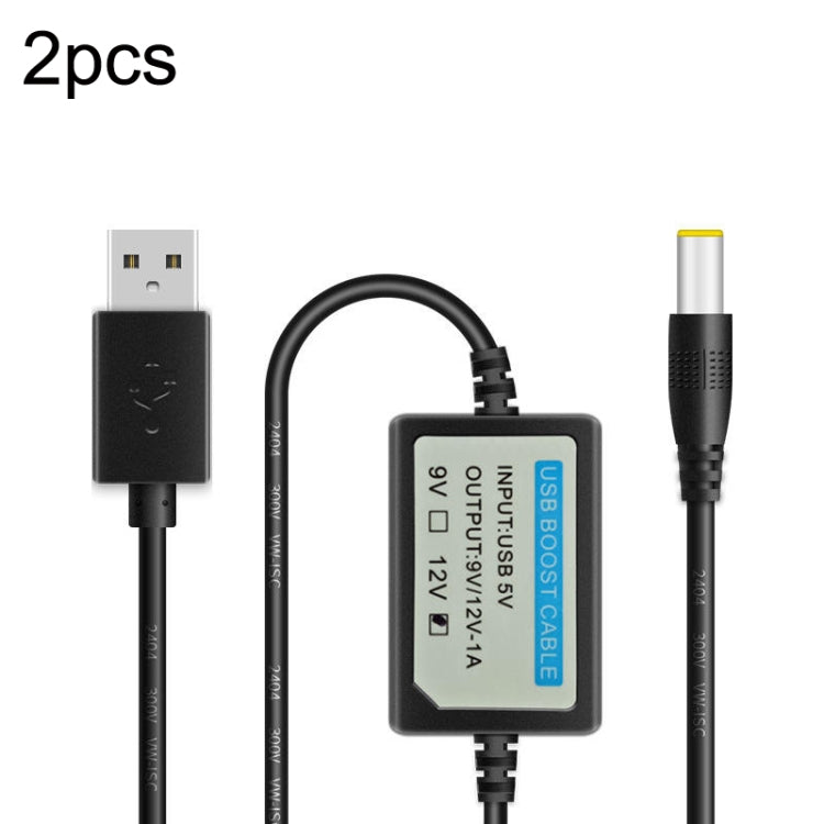 Cable de alimentación móvil USB Booster Line, 2pcs DC 5V to 9V, 2pcs DC 5V to 12V