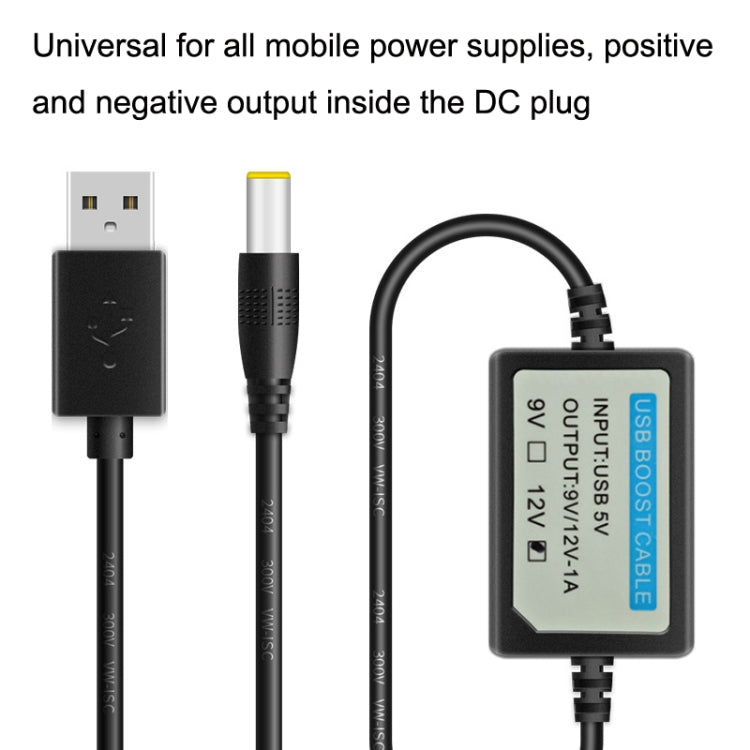 Cable de alimentación móvil USB Booster Line, 2pcs DC 5V to 9V, 2pcs DC 5V to 12V