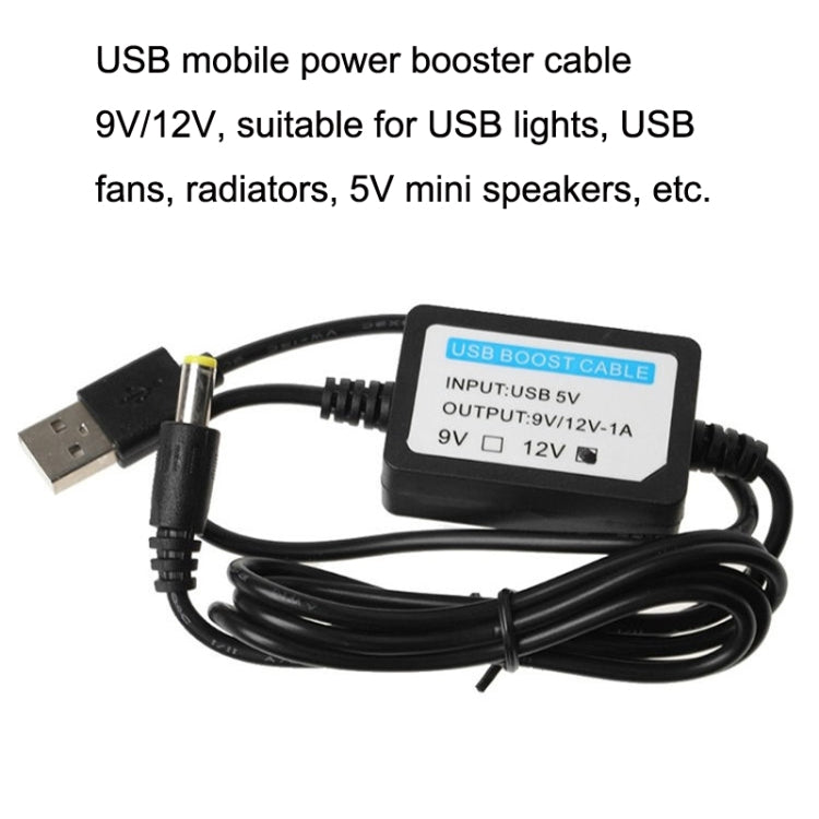 Cable de alimentación móvil USB Booster Line, 2pcs DC 5V to 9V, 2pcs DC 5V to 12V