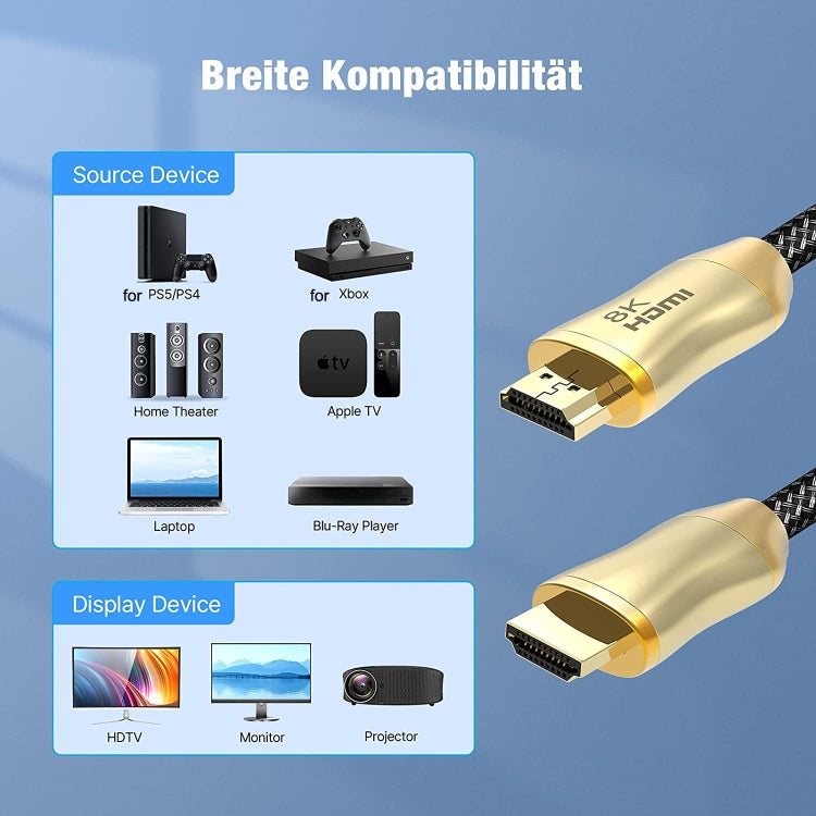 HDMI 2.1 Versión 8K 60Hz para PS4 Cable Proyector Notebook Set-Top Box Cable, HD803 1m, HD803 1.5m, HD803 2m, HD803 3m, HD803 5m, HD803 10m, HD803 15m