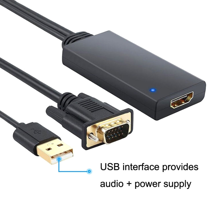 HD55Y VGA a HDMI Cable adaptador VGA + USB a HD 1080P Convertidor con fuente de alimentación, VGA+USB To HDMI