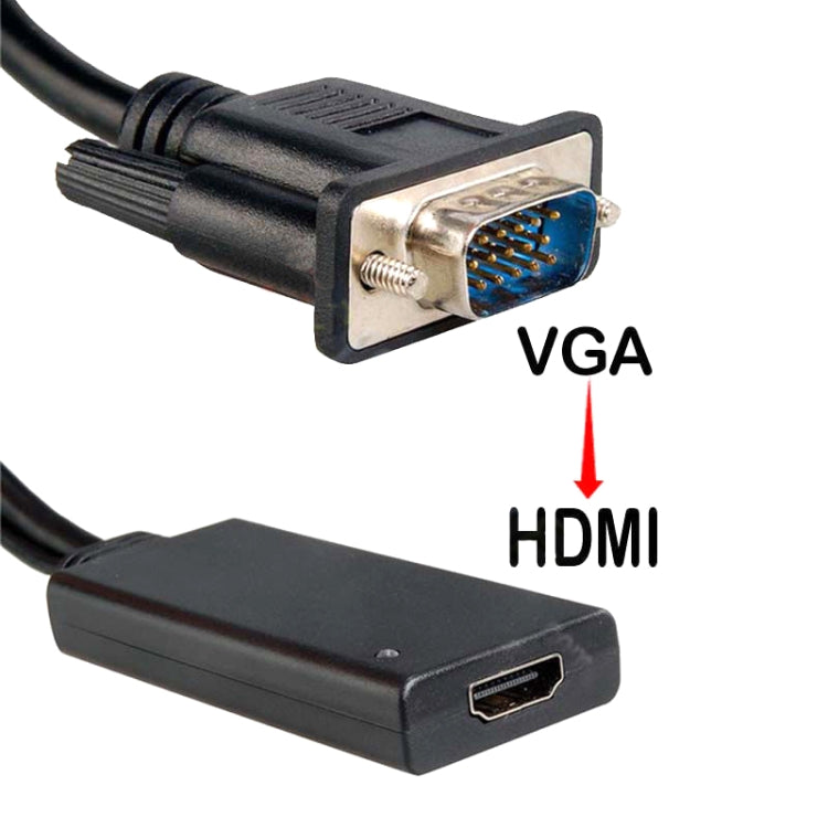 HD55Y VGA a HDMI Cable adaptador VGA + USB a HD 1080P Convertidor con fuente de alimentación, VGA+USB To HDMI
