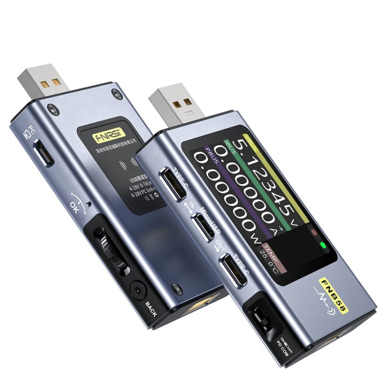 FNIRSI FNB58 Amperímetro de voltaje USB TYPE-C Probador de potencia de carga rápida, Bluetooth, Without Bluetooth