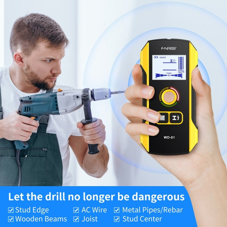 FNIRSI WD-01 Detector de metales de alambre de pared de carga multifuncional Escáner de línea oscura, WD-01