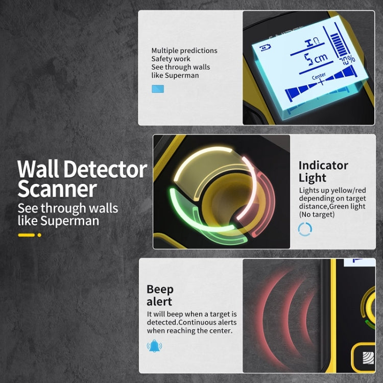 FNIRSI WD-01 Detector de metales de alambre de pared de carga multifuncional Escáner de línea oscura, WD-01