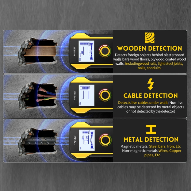 FNIRSI WD-01 Detector de metales de alambre de pared de carga multifuncional Escáner de línea oscura, WD-01