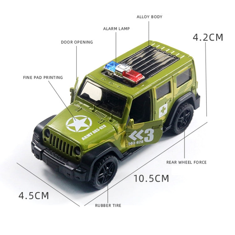 Coche de policía todoterreno 1:36, modelo de ambulancia, coche de juguete para niño con sonido y luz, Police Car, Ambulance Car, fire truck, Army